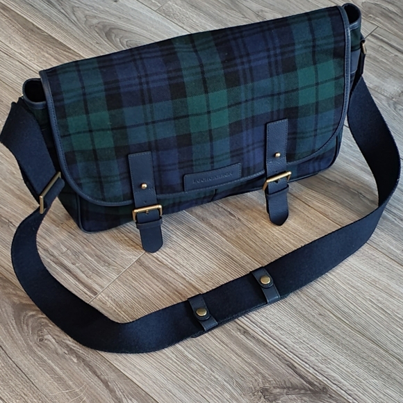 Lochcarron Scottland Black Watch Modern Tartan Satchel Bag, Leather, EUC - Picture 8 of 13